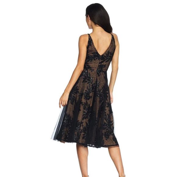 Dress the Population Romantic Sequin and Lace Fit and Flare Size Small - Picture 5 of 11